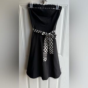 Ruby Rox Black Dress with White Polka Dot Belt